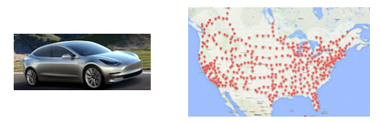 Tesla Model 3 and US supercharger locations
